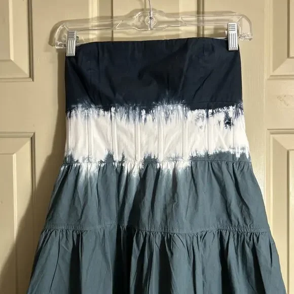 NWT J.Crew Strapless Drop-Waist Dress in Dip-Dye 4